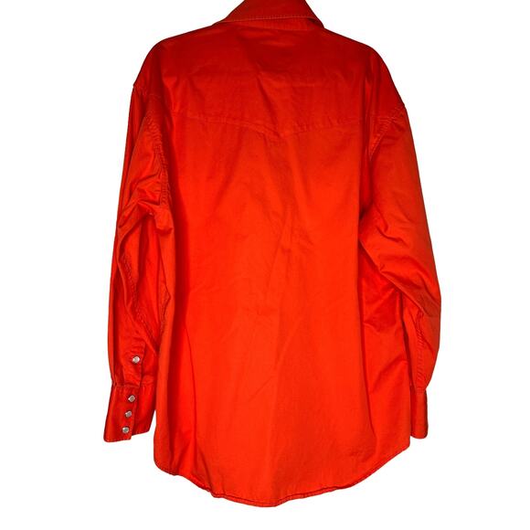 Drysdale Men's Western Shirt in Orange with Pearl Buttons Size XL - Picture 3 of 6